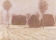 Jozsef Rippl-Ronai Haystocks in Winter oil on canvas